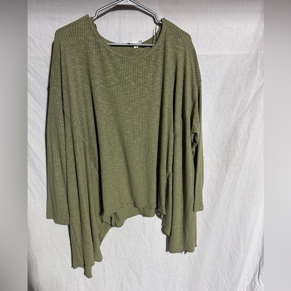 Heyson green waffle knit long sleeve top Size Small
